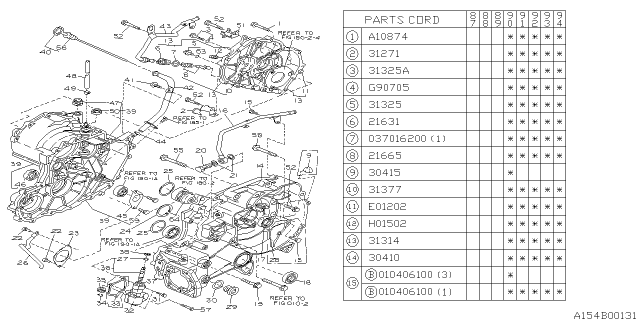 1989 Subaru Justy Automatic Transmission Case Diagram 4