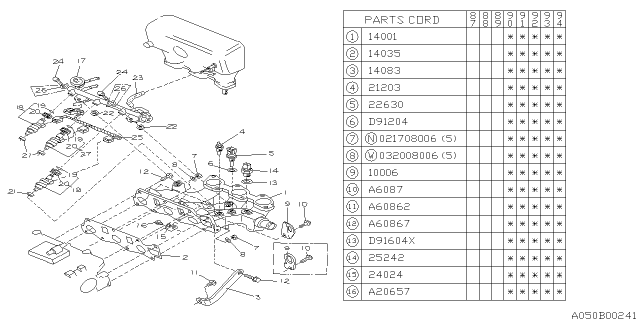 1989 Subaru Justy Bolt Diagram for 800608620