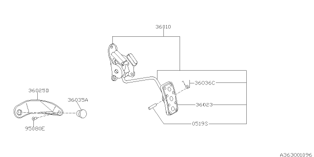 2007 Subaru Impreza STI Pedal System Diagram 2