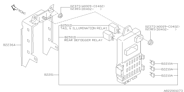 2006 Subaru Impreza STI Joint Box Assembly Diagram for 82201FE001