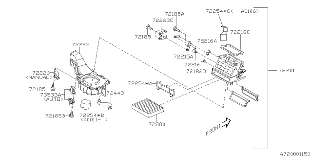 2007 Subaru Impreza STI Resistor Assembly Heater Blower Diagram for 72226FE000