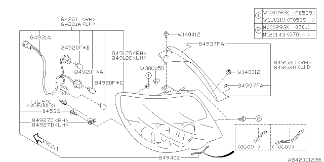 2007 Subaru Impreza Lamp Assembly Rear Combination RH Diagram for 84201FE630