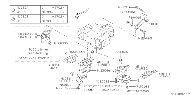 2007 Subaru Impreza STI Engine Mounting Diagram 1