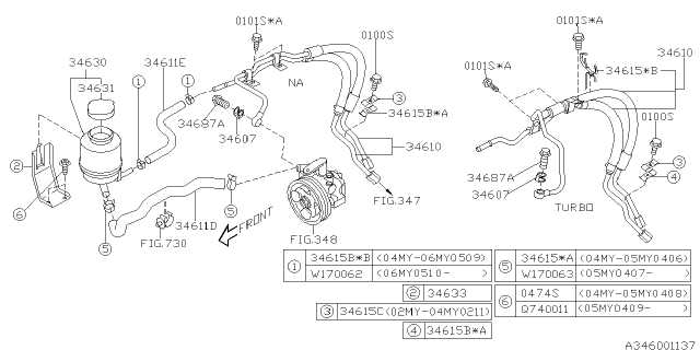 2007 Subaru Impreza WRX Power Steering System Diagram 2