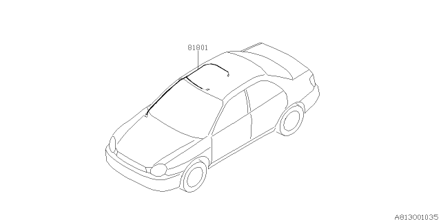 2007 Subaru Impreza Cord Roof Diagram for 81801FE081