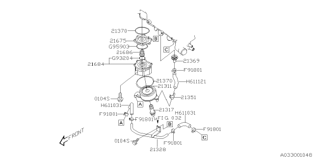 2006 Subaru Impreza Oil Cooler Complete Diagram for 21311AA051