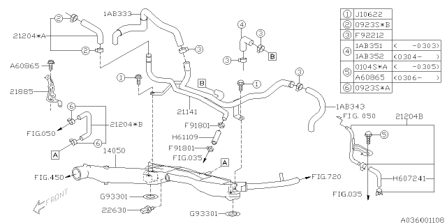 2004 Subaru Impreza WRX Hose Assembly Pre Heater Diagram for 21204AA491