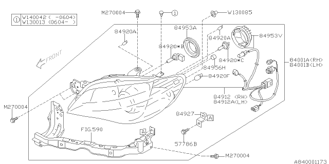 2007 Subaru Impreza STI Head Lamp Diagram 1