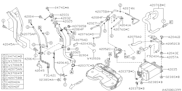 2007 Subaru Impreza STI Fuel Piping Diagram 1