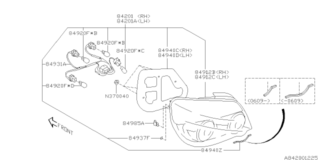 2007 Subaru Impreza STI Lamp - Rear Diagram 1
