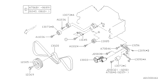 2007 Subaru Impreza WRX Timing Belt Diagram for 13028AA240