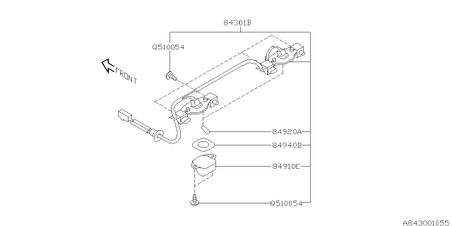 2007 Subaru Impreza STI Lamp Assembly License Diagram for 84301FE000