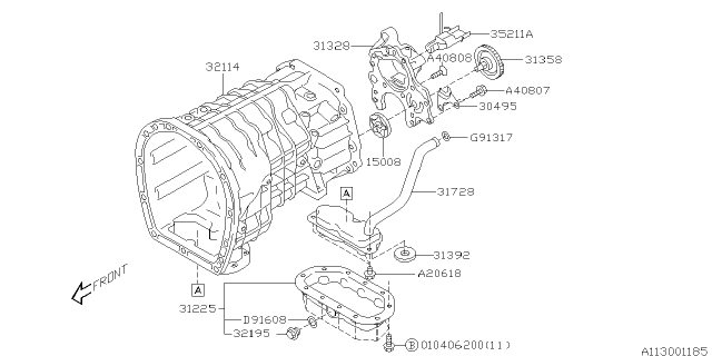 2007 Subaru Impreza STI Manual Transmission Case Diagram 2