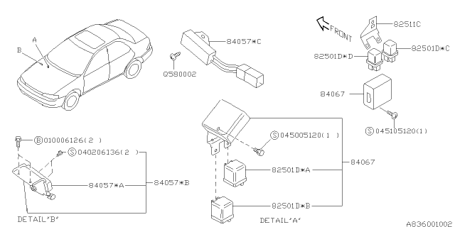 1996 Subaru Impreza Resistor Diagram for 84057AA020