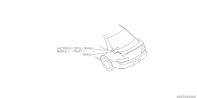 1997 Subaru Impreza Trunk Lid Cord Diagram for 81811FA010