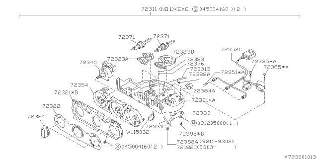 1994 Subaru Impreza Band Diagram for 909115032