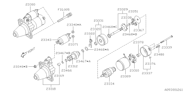 2018 Subaru WRX STI Internal Gear Assembly Starter Diagram for 23334AA050