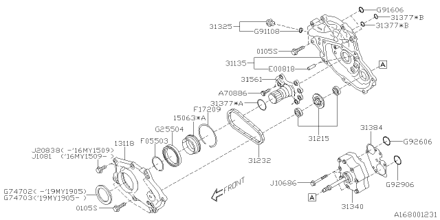 2017 Subaru WRX STI Automatic Transmission Oil Pump Diagram