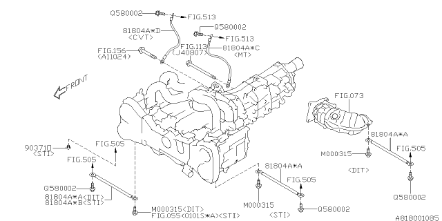 2015 Subaru WRX FLANGE Bolt M6X12 Diagram for 901000315