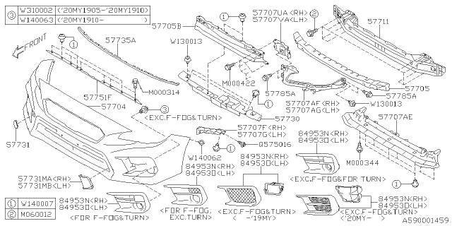 2020 Subaru WRX Clip 2PIECE D7 Diagram for 909140063