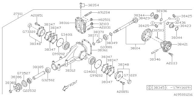 2017 Subaru WRX STI Differential - Individual Diagram 1