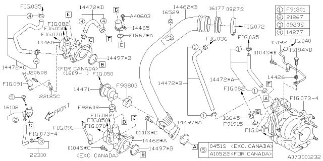 2019 Subaru WRX STI Pipe Air Bypass Diagram for 14465AA111