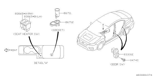 2017 Subaru WRX STI Switch - Instrument Panel Diagram 2