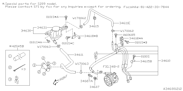 2019 Subaru WRX Hose Diagram for 34611AG220