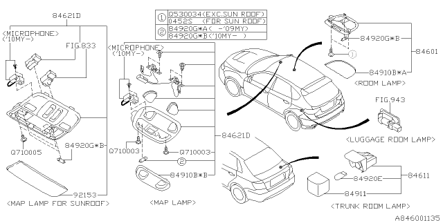 2013 Subaru Impreza WRX Lamp - Room Diagram 2