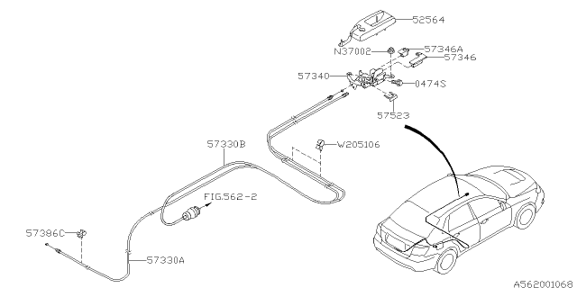 2013 Subaru Impreza WRX Trunk & Fuel Parts Diagram 2