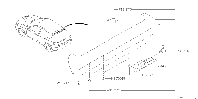 2013 Subaru Impreza WRX Spoiler Diagram 5