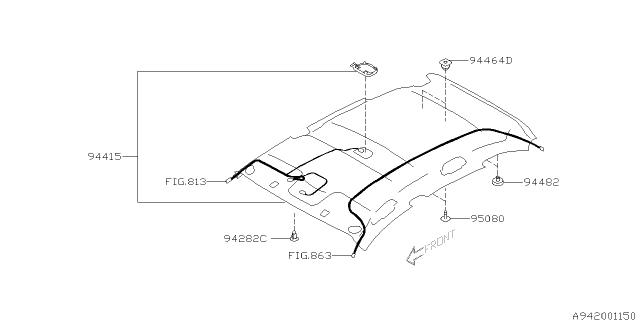2013 Subaru Impreza WRX Roof Trim Diagram 2