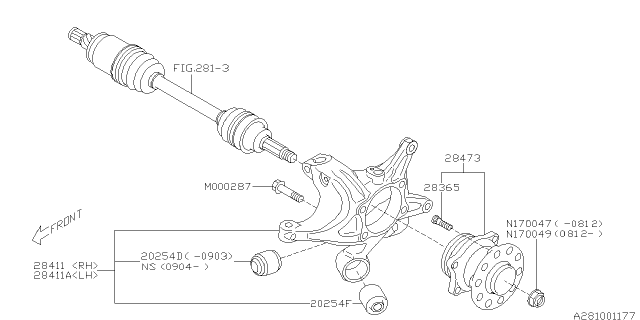 2013 Subaru Impreza WRX Rear Axle Diagram 3