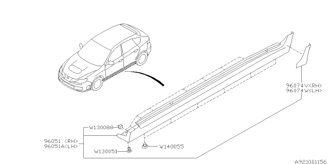 2013 Subaru Impreza WRX Spoiler Diagram 6