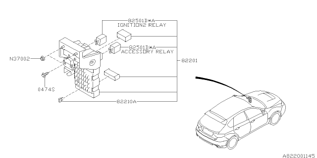 2008 Subaru Impreza Joint Box Assembly Diagram for 82201FG010