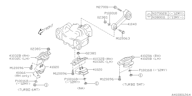 2013 Subaru Impreza WRX Engine Mounting Diagram 1