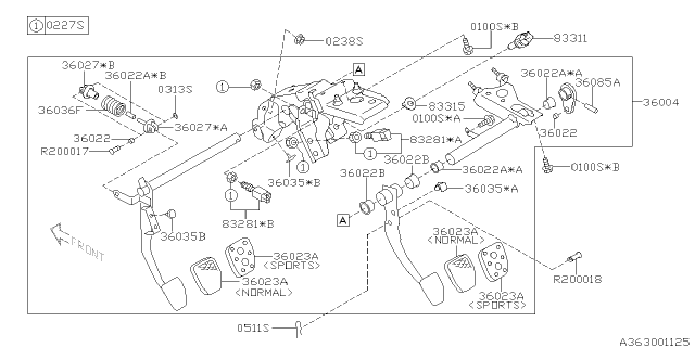 2013 Subaru Impreza WRX Pedal System Diagram 2