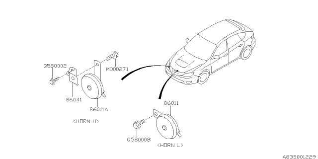 2013 Subaru Impreza WRX Electrical Parts - Body Diagram 1