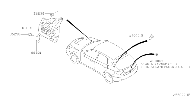 2013 Subaru Impreza WRX Key Kit & Key Lock Diagram 1