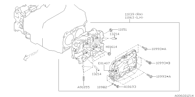 2013 Subaru Impreza WRX Cylinder Head Diagram 1