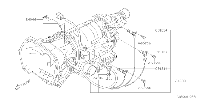 2009 Subaru Impreza Sensor & Harness Assembly Tra Diagram for 24030AA200