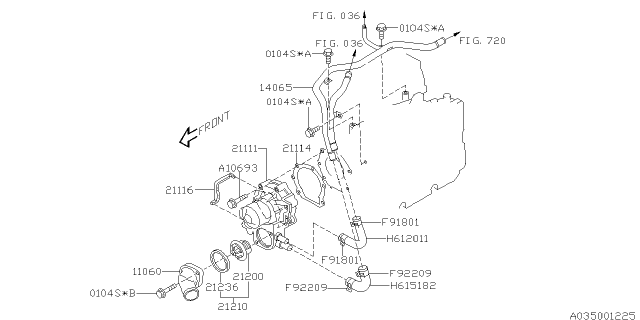 2014 Subaru Impreza WRX Water Pump Complete Diagram for 21111AA240