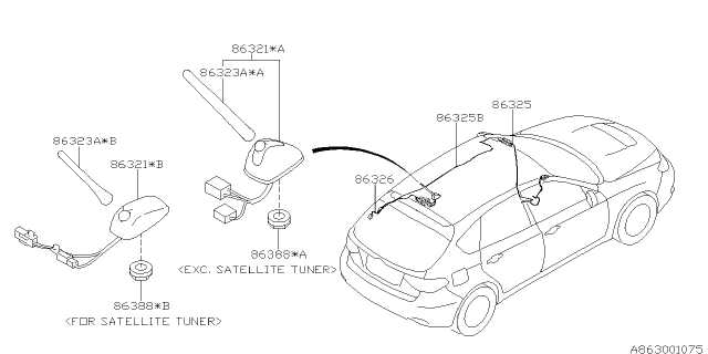 2013 Subaru Impreza WRX Audio Parts - Antenna Diagram 2