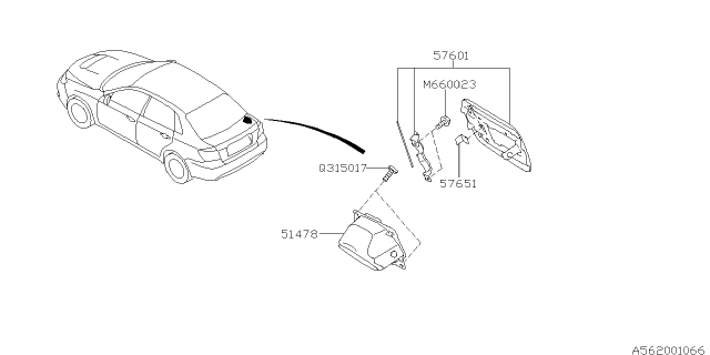 2013 Subaru Impreza WRX Trunk & Fuel Parts Diagram 4