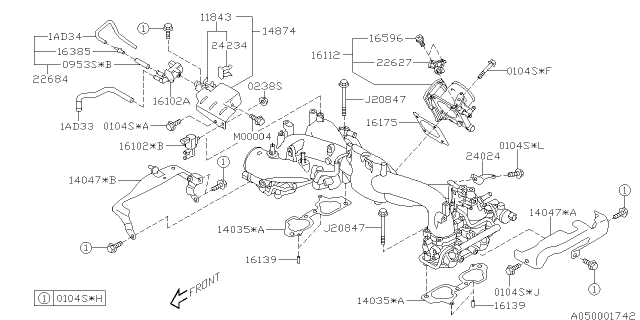 2009 Subaru Impreza WRX Sensor Assembly Press Diagram for 22627AA350