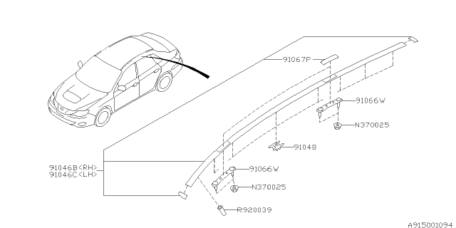 2013 Subaru Impreza WRX Molding Diagram 2