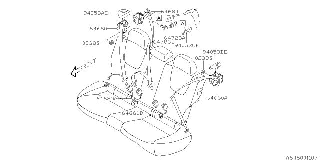 2013 Subaru Impreza WRX Rear Seat Belt Diagram 2
