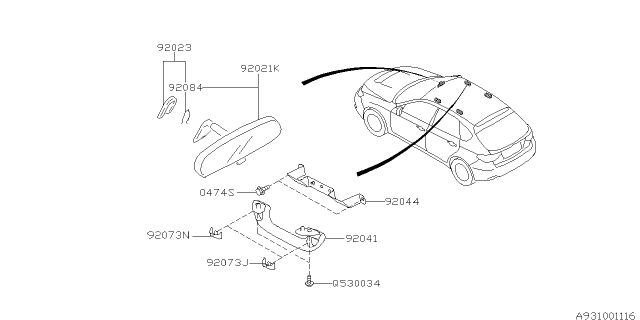 2013 Subaru Impreza WRX Room Inner Parts Diagram 1