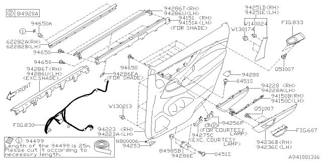 2020 Subaru Ascent Trim Sub Ay Dr R LH Diagram for 94226XC01AVI