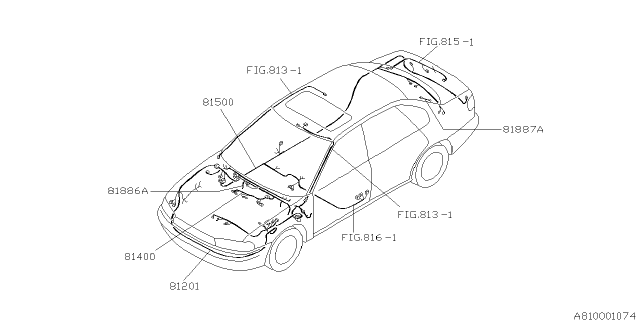 1995 Subaru Legacy Wiring Harness Diagram for 81500AC160